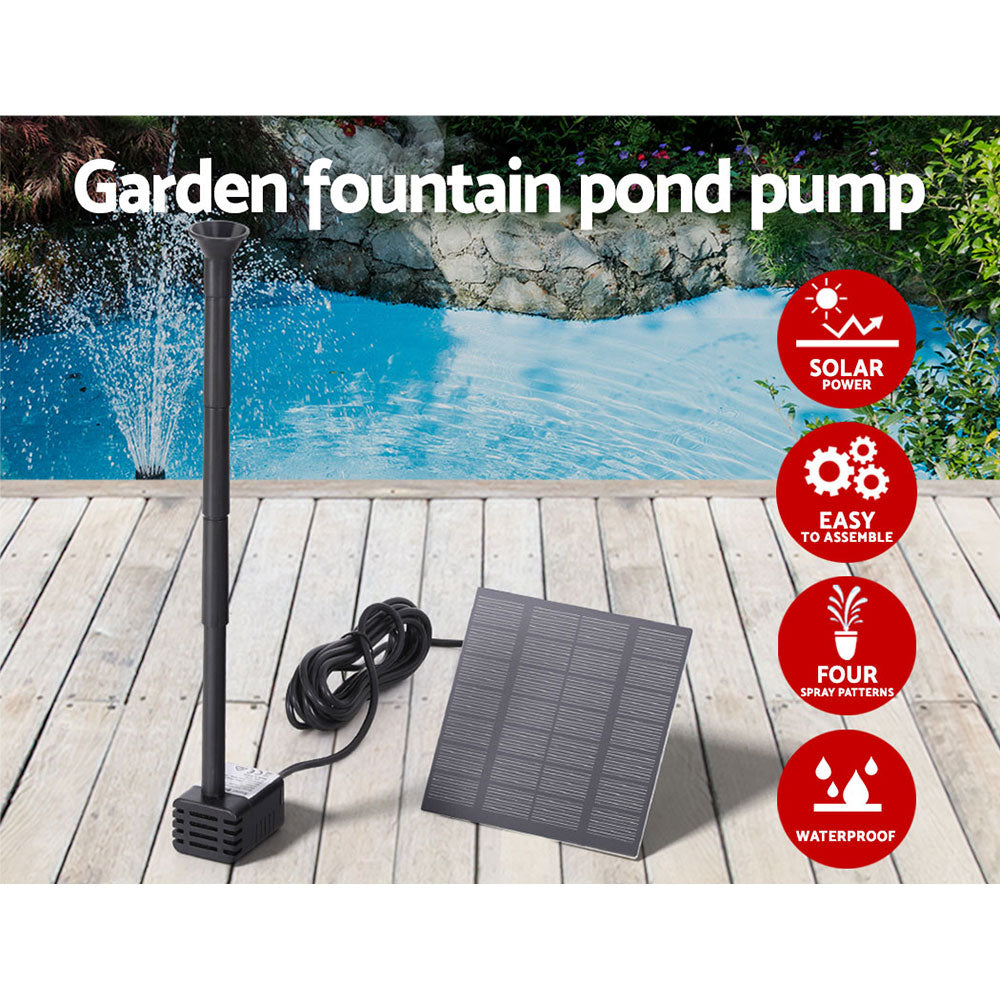 Gardeon Solar Pond Pump Submersible Powered Garden Pool Water Fountain Kit 2.6FT-Home & Garden > Fountains-PEROZ Accessories