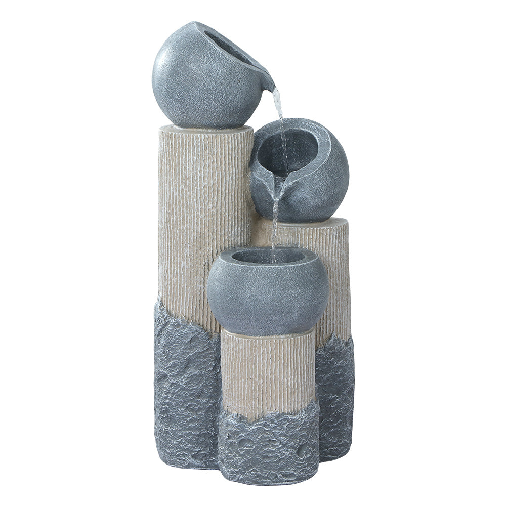 Gardeon Solar Water Fountain Features Outdoor 3 Tiered LED Lights Bird Bath-Home & Garden > Fountains-PEROZ Accessories