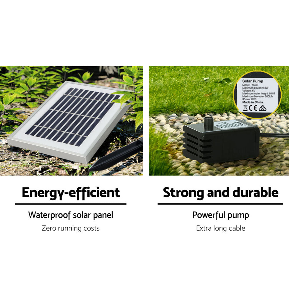 Gardeon Water Fountain Features Solar with LED Lights Outdoor Cascading 3 Tired-Home & Garden > Fountains-PEROZ Accessories