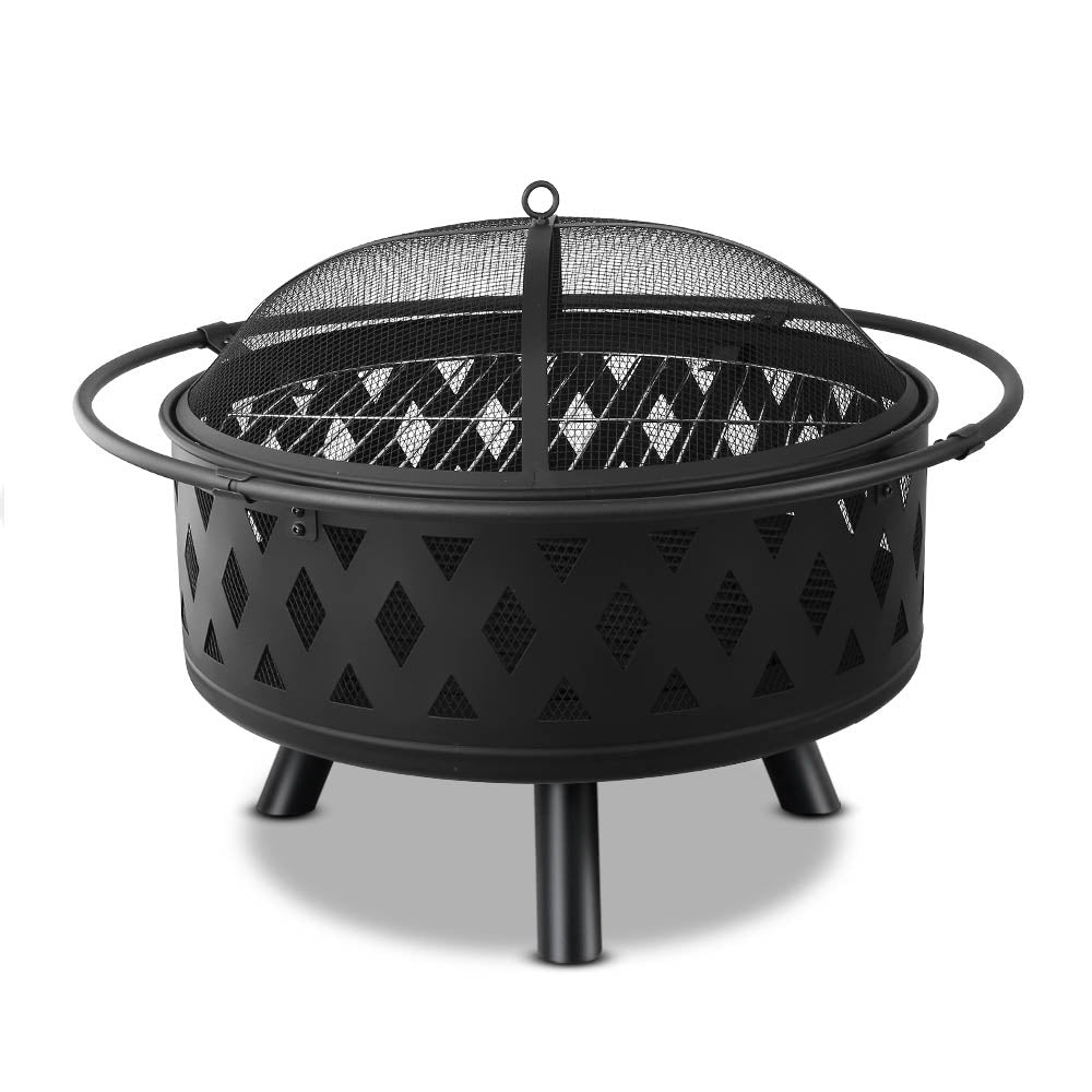 Fire Pit BBQ Charcoal Grill Ring Portable Outdoor Kitchen Fireplace 32&quot;-Home &amp; Garden &gt; BBQ-PEROZ Accessories