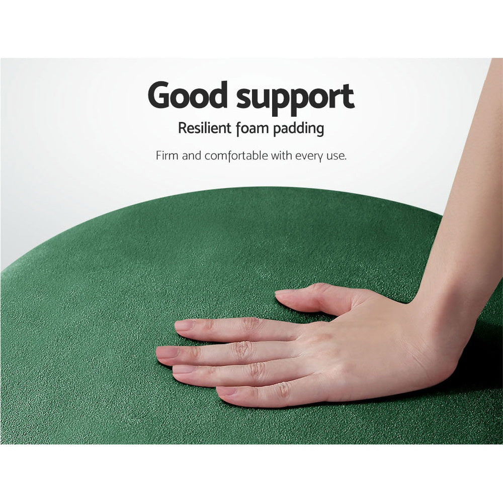 Artiss Ottoman Round Velvet Foot Stool Foot Rest Pouffe Padded Seat Pouf Green-Furniture > Living Room - Peroz Australia - Image - 5