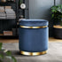 Artiss Foot Stool Round Velvet Ottoman Foot Rest Pouf Padded Seat Footstool Navy-Furniture > Living Room - Peroz Australia - Image - 1