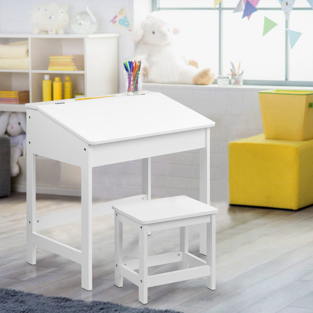Keezi Kids Table Chairs Set Children Drawing Writing Desk Storage Toys Play-Baby & Kids > Kid&