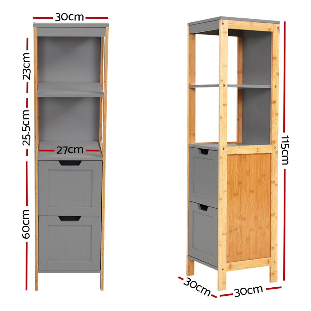 Artiss Bathroom Cabinet Tallboy Furniture Toilet Storage Laundry Cupboard 115cm-Furniture > Bathroom - Peroz Australia - Image - 3