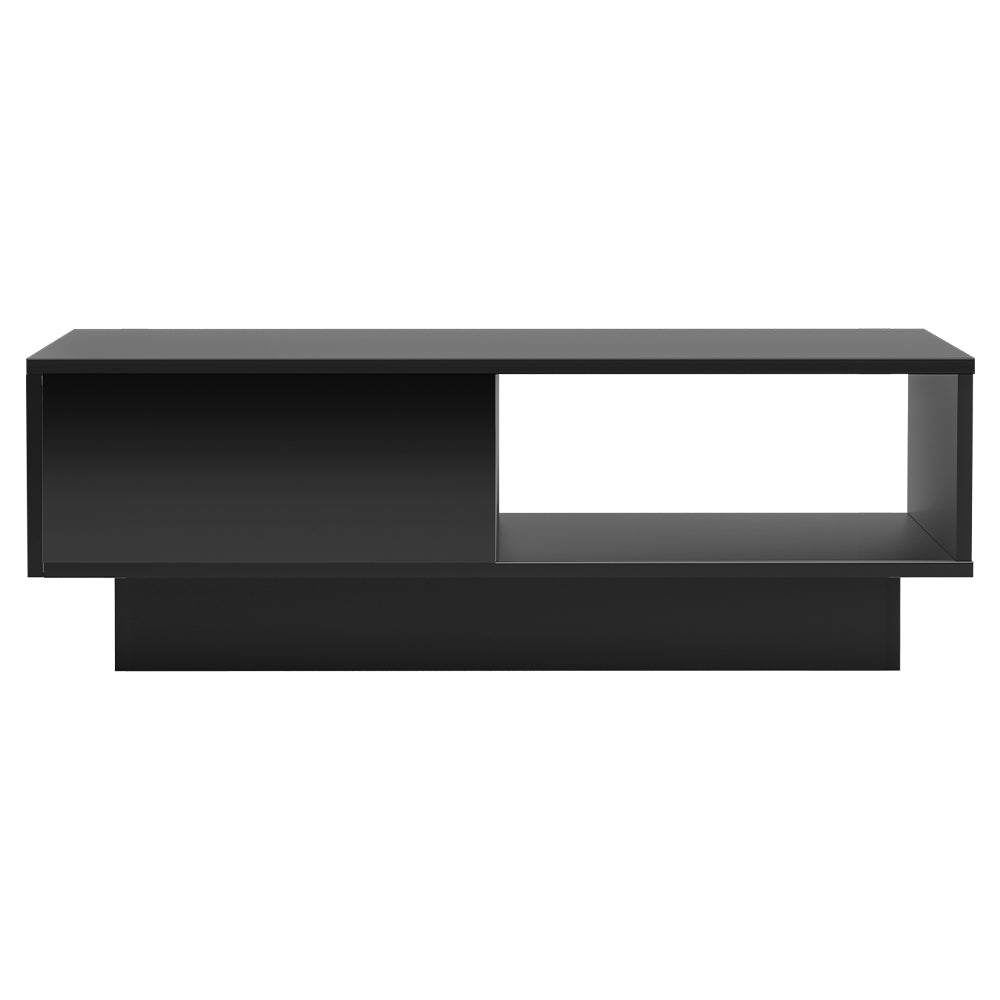 Artiss Coffee Table LED Lights High Gloss Storage Drawer Modern Furniture Black-Furniture > Living Room - Peroz Australia - Image - 4