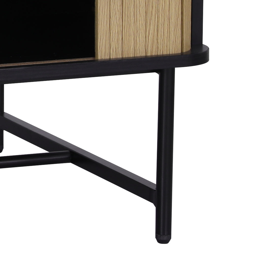 Artiss Coffee Table Sliding Drawer Door Black Boris-Furniture > Living Room-PEROZ Accessories