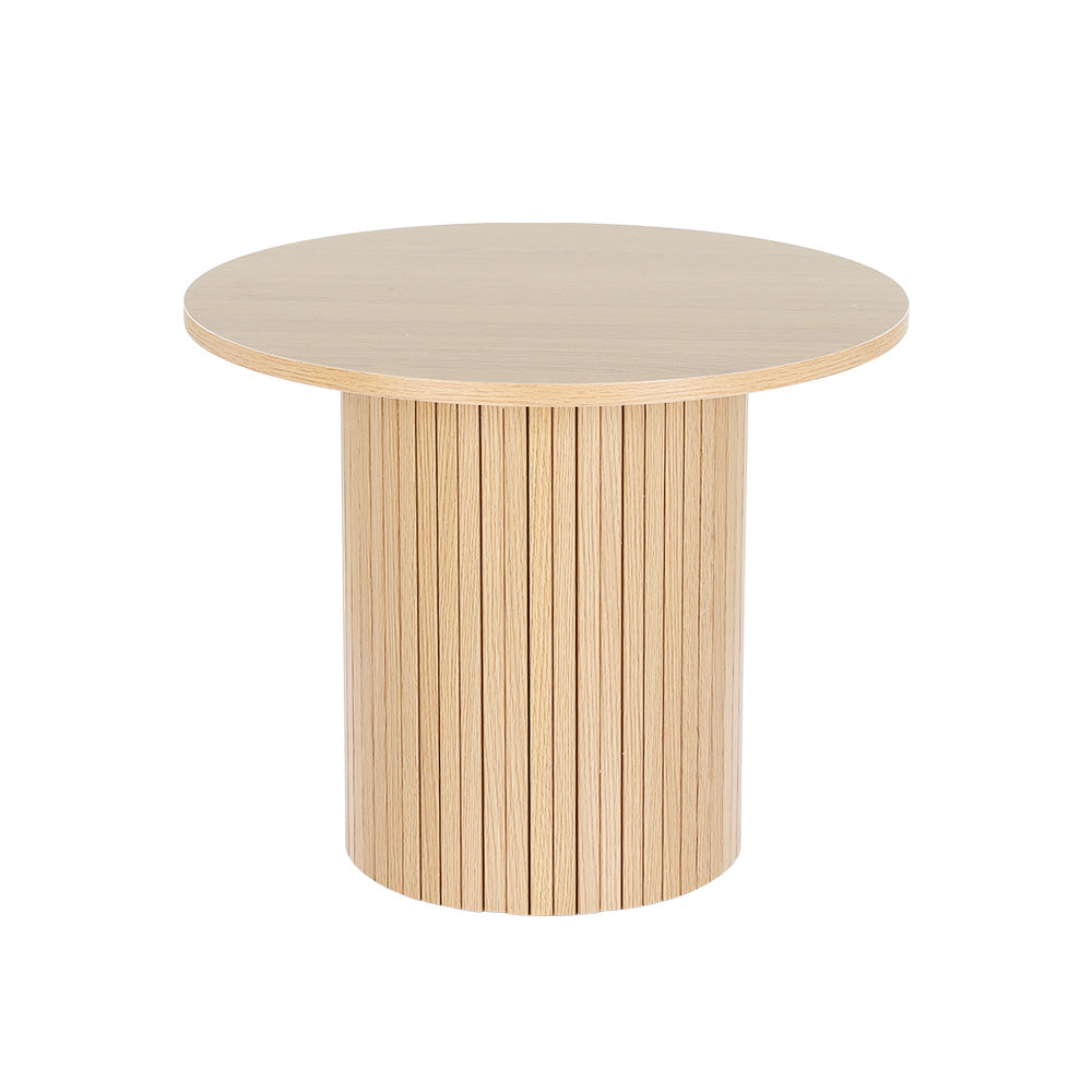 Artiss Coffee Table Round Side Table Fluted Base PIIA-Furniture > Living Room-PEROZ Accessories