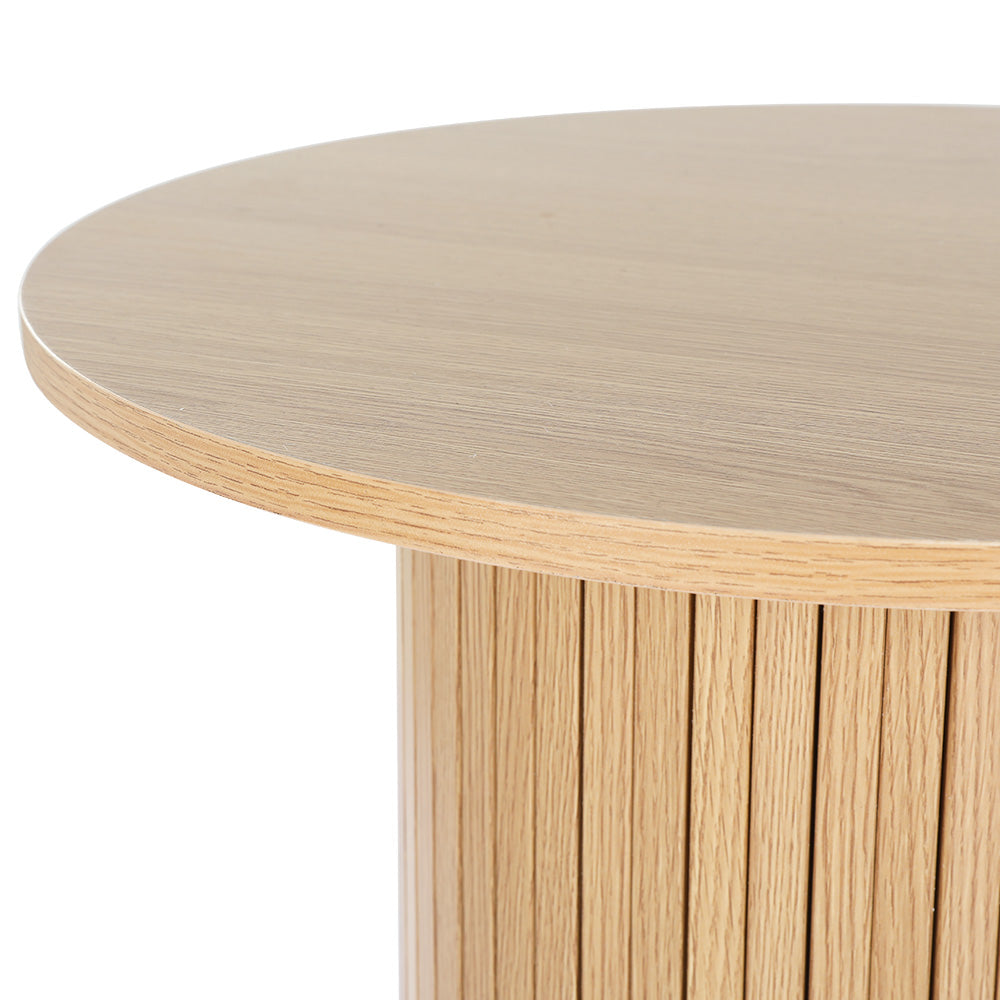 Artiss Coffee Table Round Side Table Fluted Base PIIA-Furniture > Living Room-PEROZ Accessories