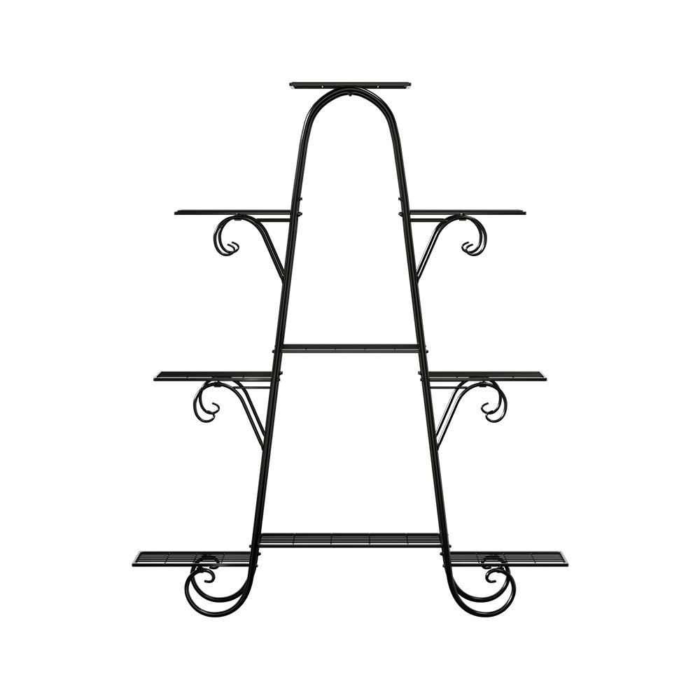 Artiss Plant Stand Outdoor Indoor Metal Flower Pots Rack Corner Shelf Black-Furniture > Living Room - Peroz Australia - Image - 4
