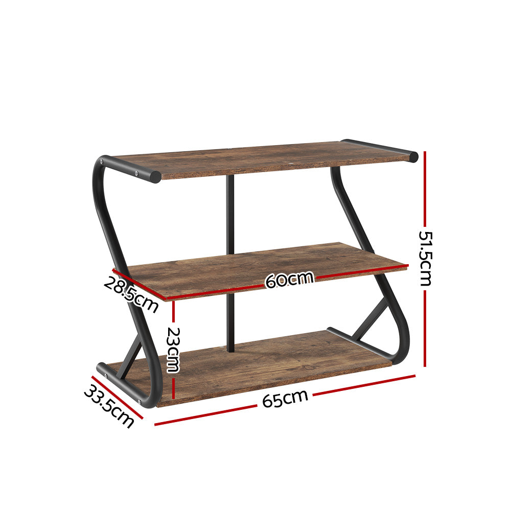 Artiss Shoe Rack Storage Shelves Organiser 3 Tiers Shoe Stand Industrial Black-Furniture > Bedroom-PEROZ Accessories
