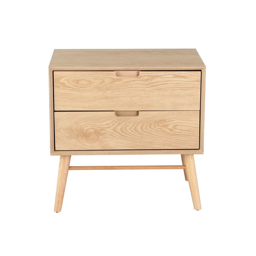 Artiss Bedside Table 2 Drawers Side End Table Nightstand Legs Bedroom Storage-Furniture > Bedroom-PEROZ Accessories