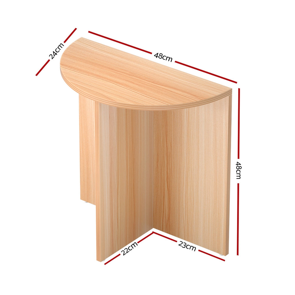 Artiss Coffee Table Side End Semi-circle Tables Bedside Sofa Wooden Table-Furniture > Living Room-PEROZ Accessories