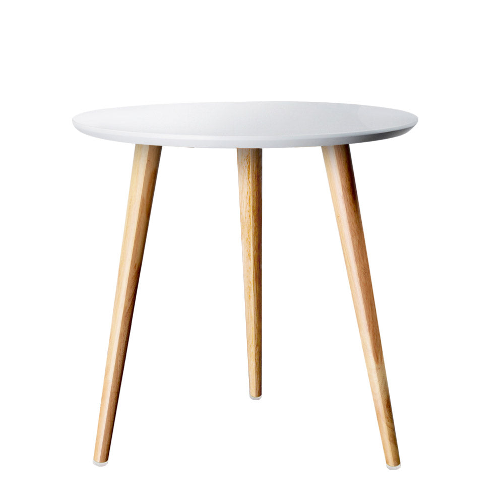 Artiss Coffee Table Round Side End Tables Bedside Furniture Wooden Scandinavian-Furniture > Living Room - Peroz Australia - Image - 1