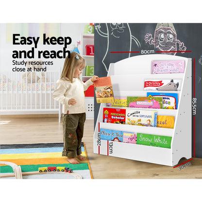 Keezi 5 Tiers Kids Bookshelf Magazine Rack Shelf Organiser Bookcase Display-Baby &amp; Kids &gt; Kid&