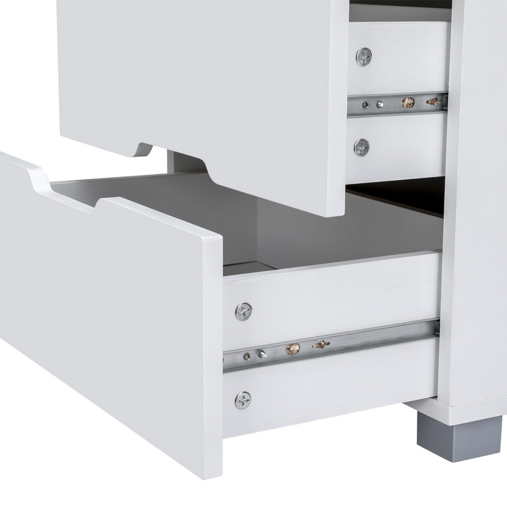 Artiss Smart Bedside Table 3 Drawers with Wireless Charging Ports LED White ADAD-Furniture > Bedroom-PEROZ Accessories