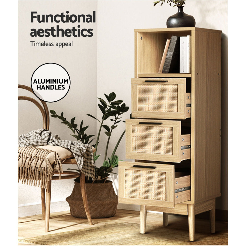 Artiss 3 Chest of Drawers Rattan Furniture Cabinet Storage Side End Table Shelf-Furniture > Living Room - Peroz Australia - Image - 7