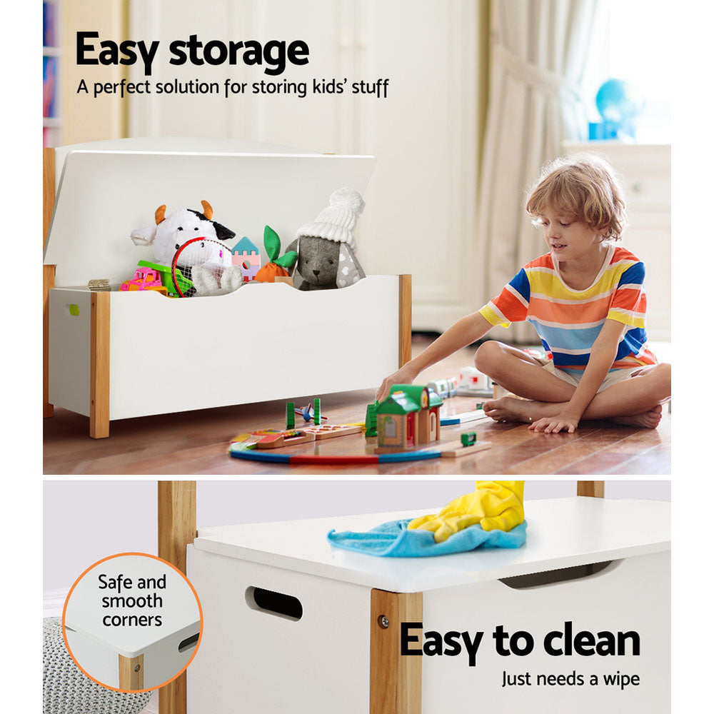 Keezi Kids Toy Box Chest Storage Blanket Children Room Organiser Seating Bench-Baby & Kids > Kid&