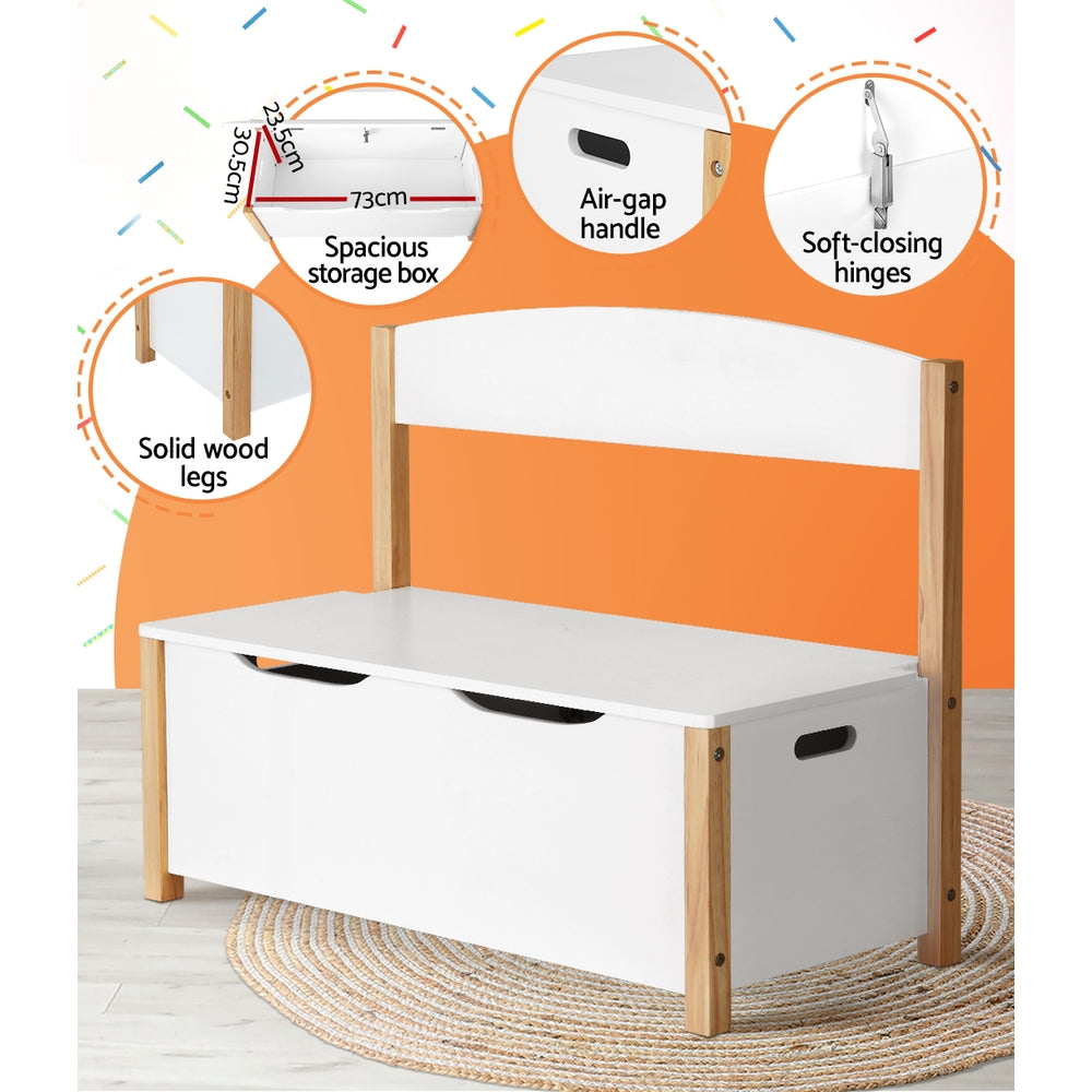 Keezi Kids Toy Box Chest Storage Blanket Children Room Organiser Seating Bench-Baby & Kids > Kid&