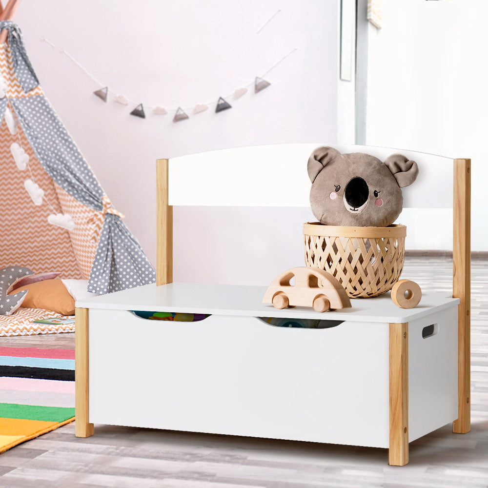Keezi Kids Toy Box Chest Storage Blanket Children Room Organiser Seating Bench-Baby & Kids > Kid&