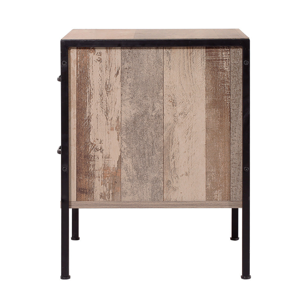 Artiss Bedside Table Drawers Nightstand Metal Oak-Furniture > Bedroom - Peroz Australia - Image - 5