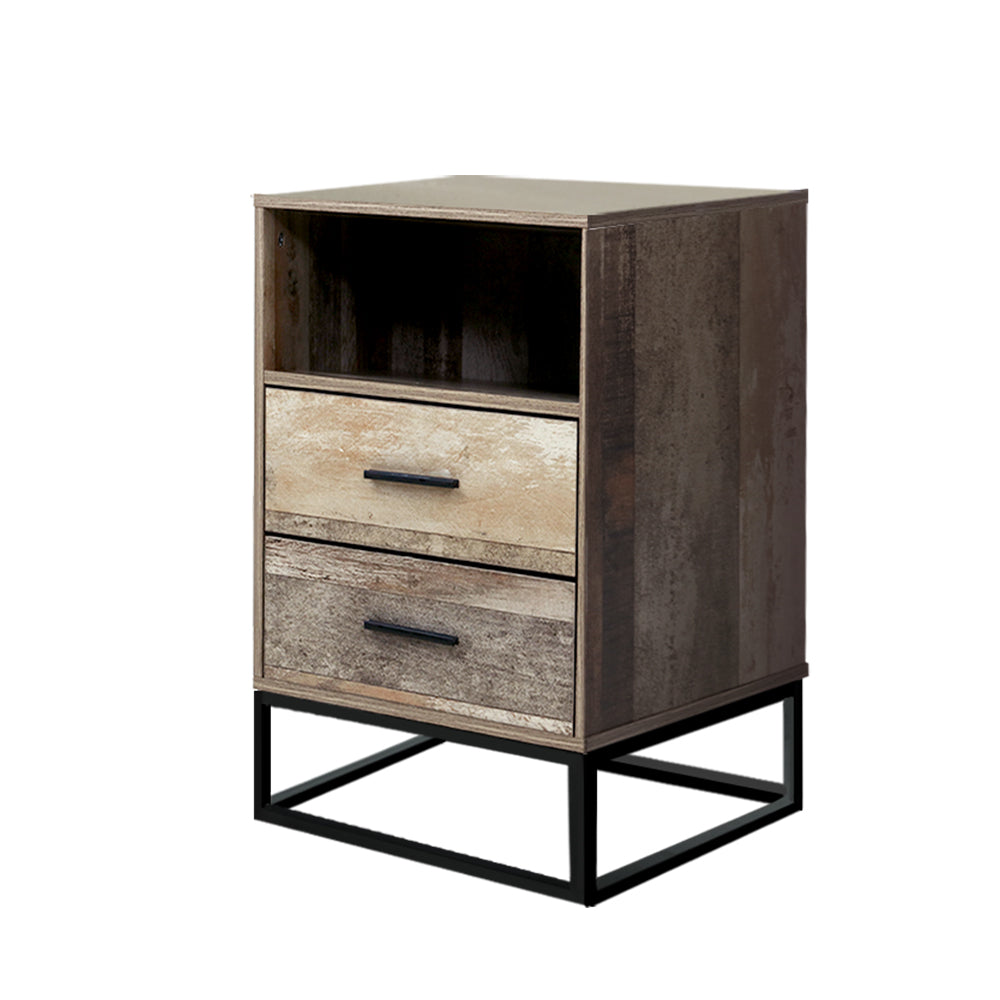 Artiss Bedside Tables Drawers Side Table Nightstand Storage Cabinet Unit Wood-Furniture > Bedroom - Peroz Australia - Image - 2