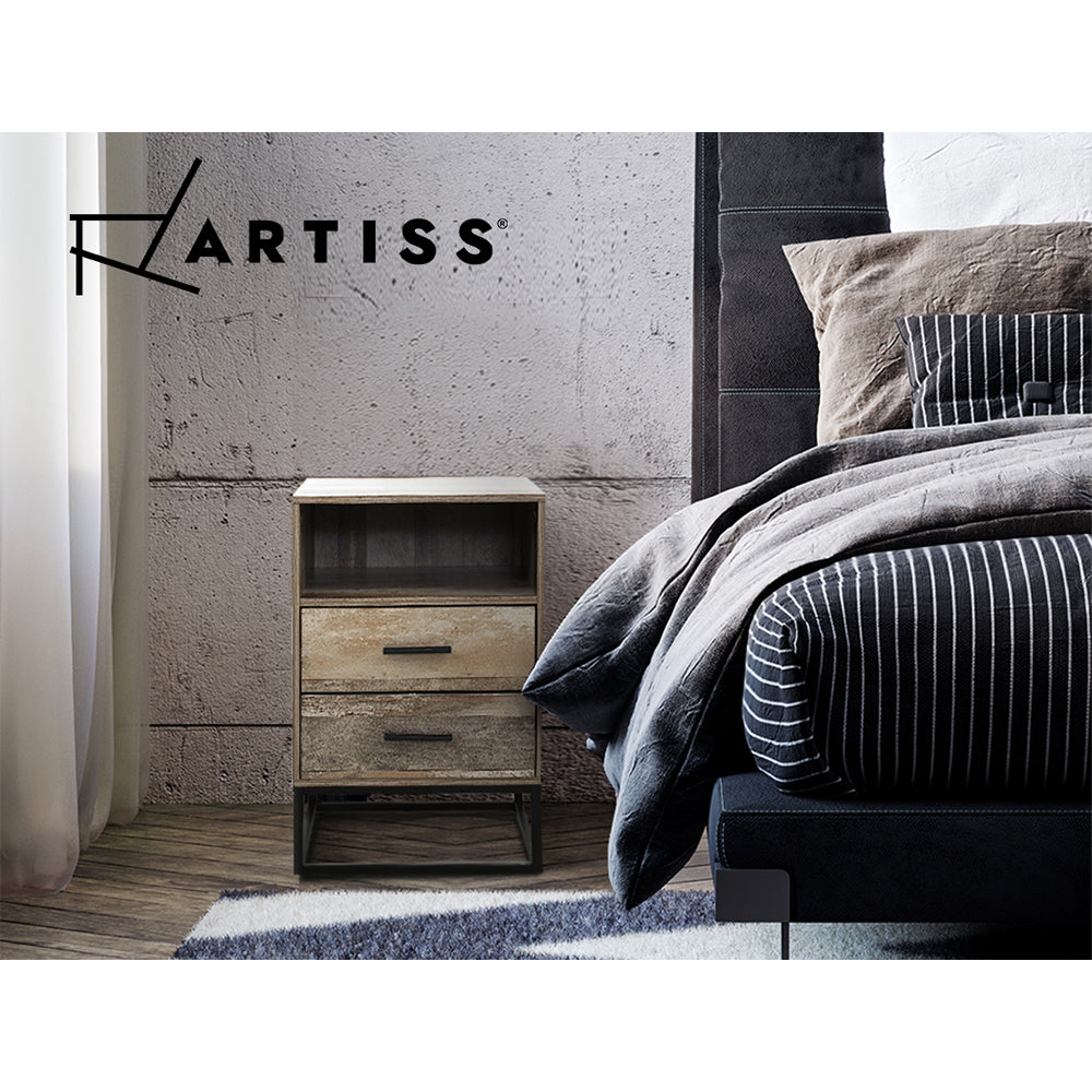 Artiss Bedside Tables Drawers Side Table Nightstand Storage Cabinet Unit Wood-Furniture > Bedroom - Peroz Australia - Image - 8