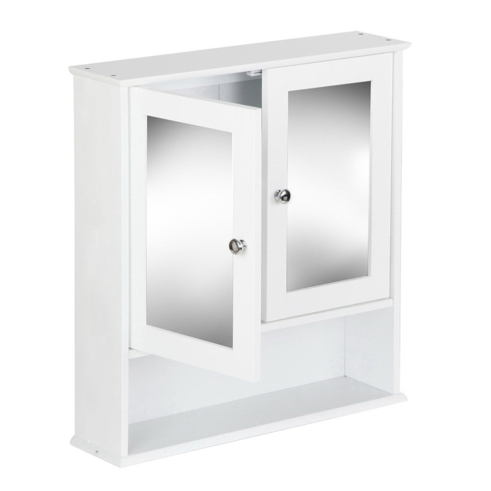 Artiss Bathroom Tallboy Storage Cabinet with Mirror - White-Furniture &gt; Bathroom - Peroz Australia - Image - 1