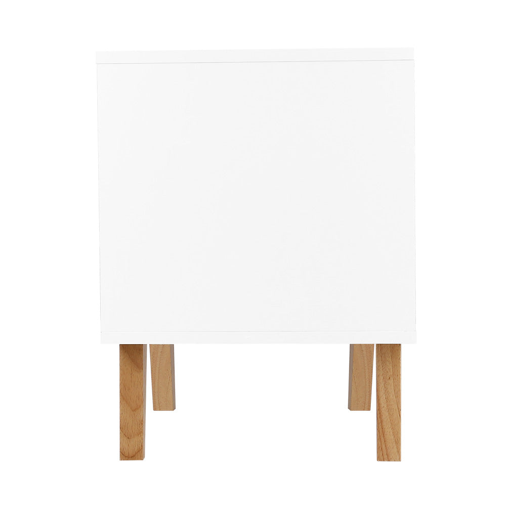 Artiss 2 Drawer Wooden Bedside Tables - White-Furniture > Bedroom - Peroz Australia - Image - 5