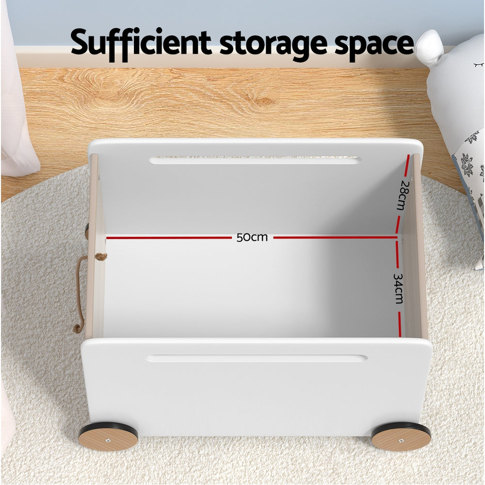 Keezi Kids Toy Box Container Children Chest Storage Clothes Organiser Wheels-Home & Garden > Storage-PEROZ Accessories