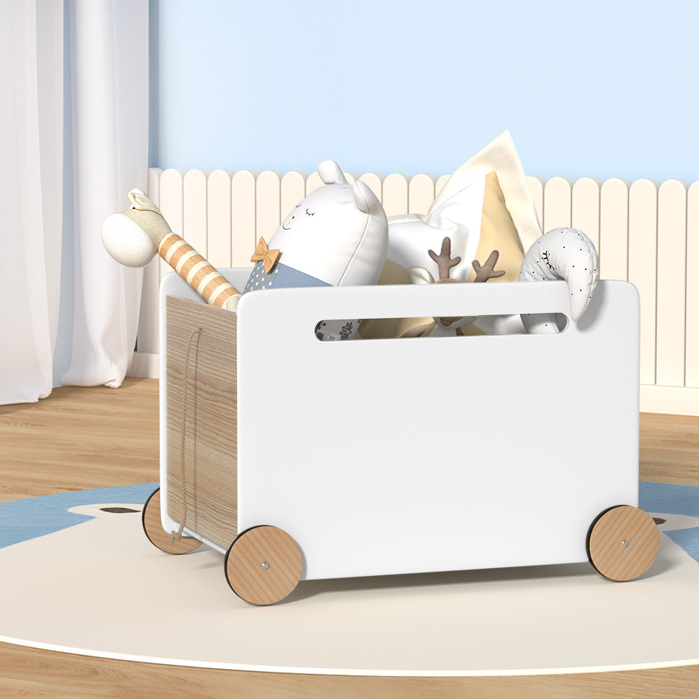 Keezi Kids Toy Box Container Children Chest Storage Clothes Organiser Wheels-Home & Garden > Storage-PEROZ Accessories