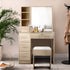 Artiss Dressing Table Stool Set Slide Mirror Makeup Vanity Desk Chair Drawer Oak-Furniture > Bedroom - Peroz Australia - Image - 1