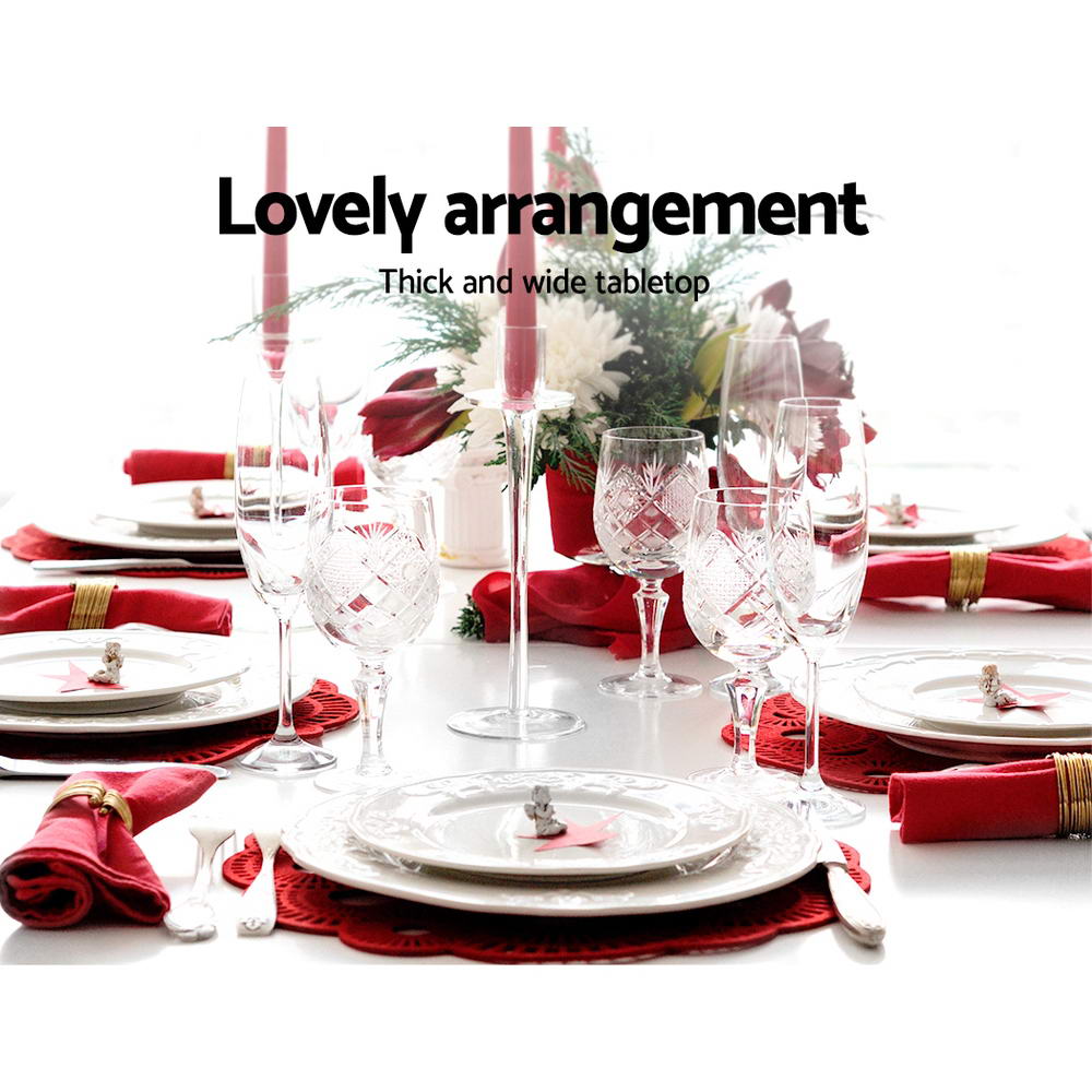 Artiss Dining Table 4 Seater Wooden Kitchen Tables White 120cm Cafe Restaurant-Furniture > Dining - Peroz Australia - Image - 4