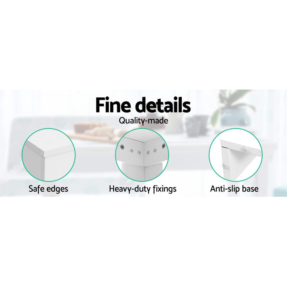 Artiss Dining Table 4 Seater Wooden Kitchen Tables White 120cm Cafe Restaurant-Furniture > Dining - Peroz Australia - Image - 6