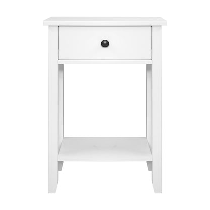 Bedside Tables Drawer Side Table Nightstand White Storage Cabinet White Shelf-Bedside Tables-PEROZ Accessories