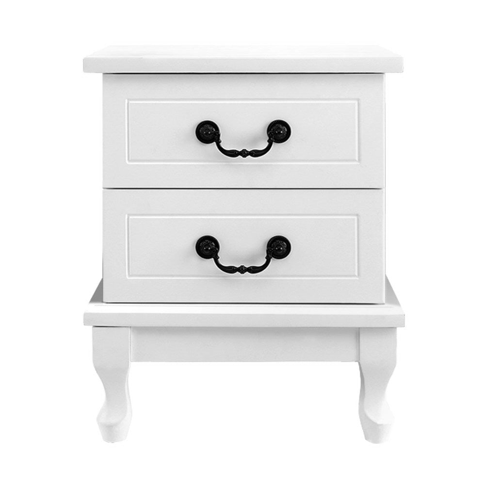 Artiss KUBI Bedside Tables 2 Drawers Side Table French Nightstand Storage Cabinet-Furniture > Bedroom - Peroz Australia - Image - 4
