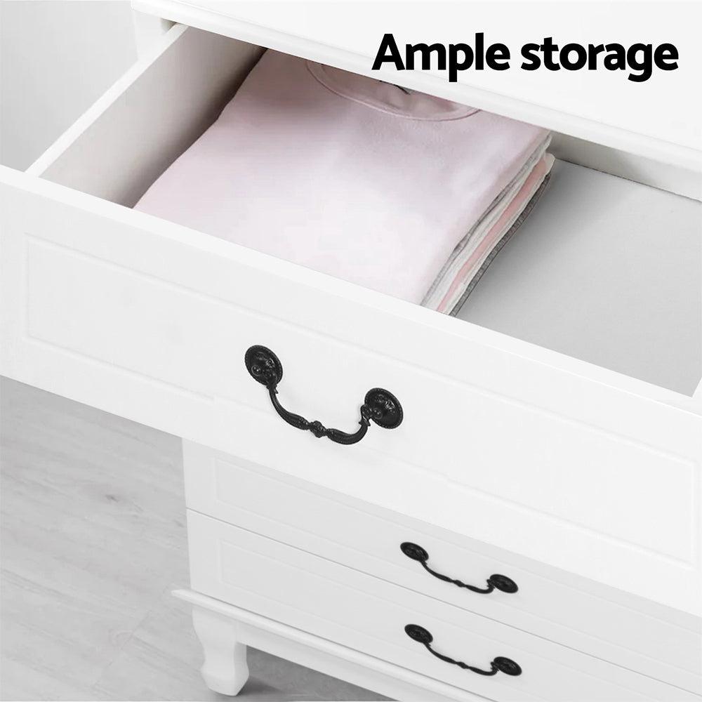 Artiss Chest of Drawers Dresser Table Lowboy Storage Cabinet White KUBI Bedroom-Furniture > Bedroom - Peroz Australia - Image - 7