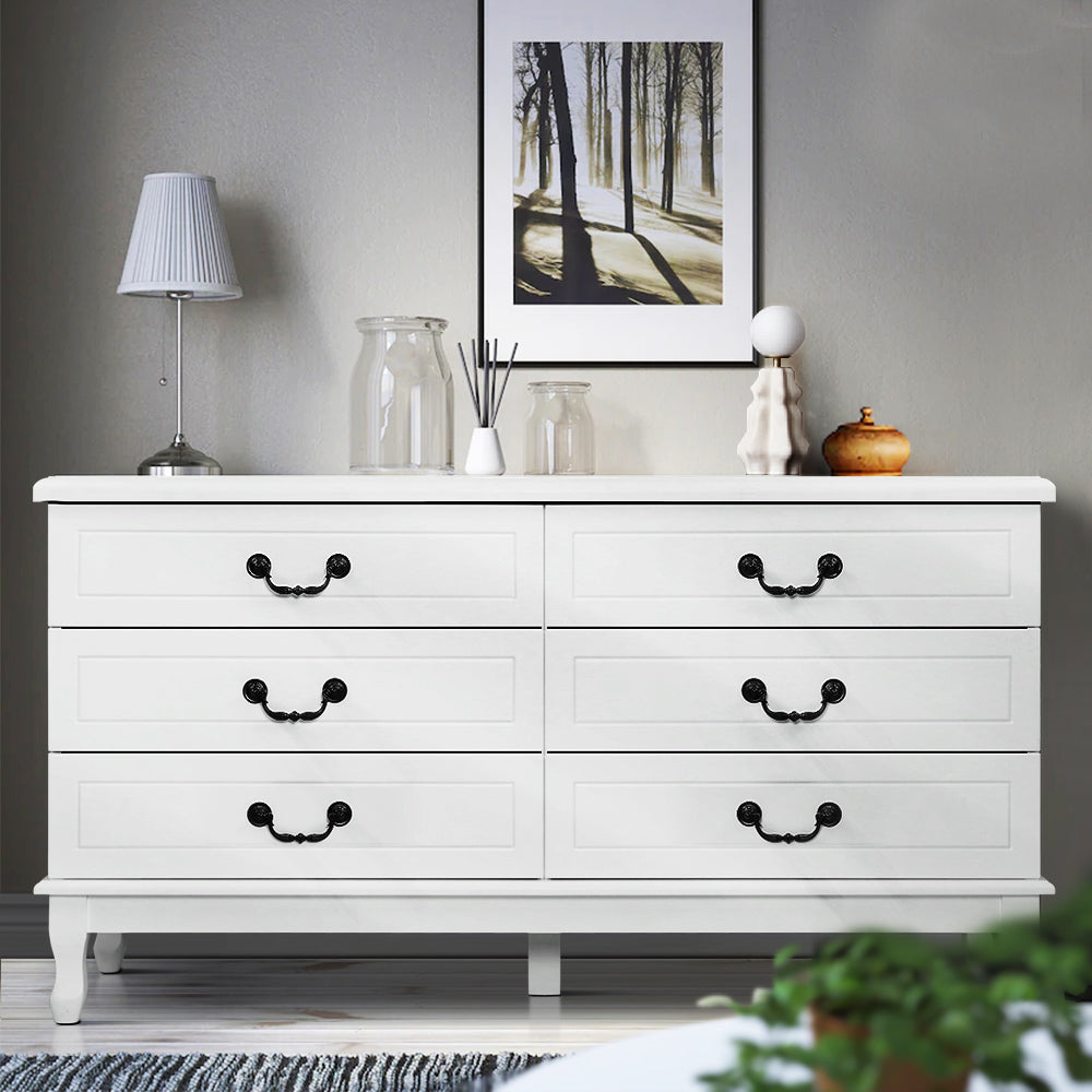 Artiss Chest of Drawers Dresser Table Lowboy Storage Cabinet White KUBI Bedroom-Furniture > Bedroom - Peroz Australia - Image - 2