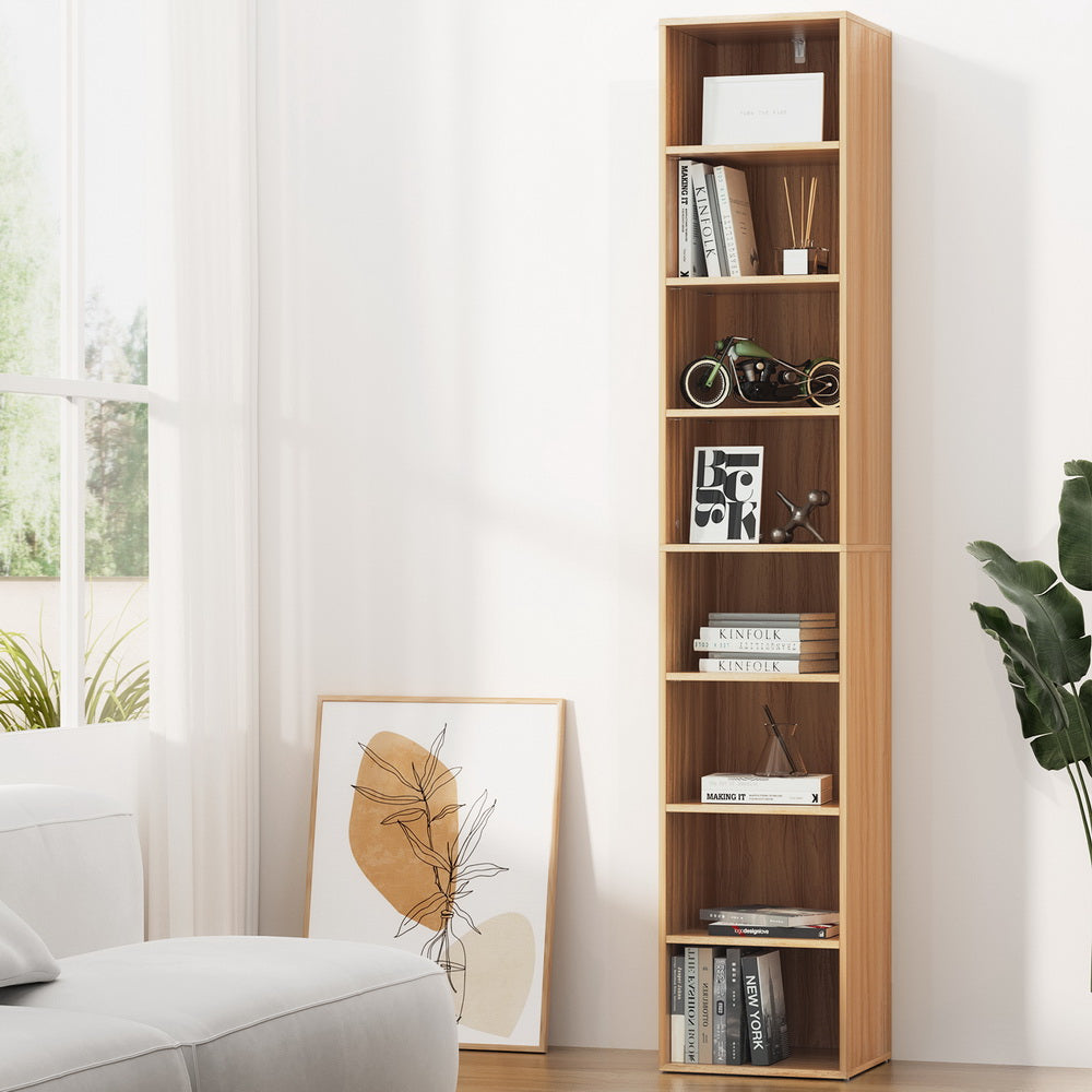 Artiss Bookshelf 8 Tiers MILO Pine-Furniture &gt; Living Room-PEROZ Accessories