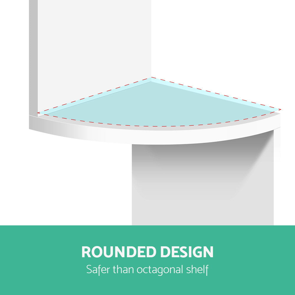 Artiss 5 Tier Corner Wall Shelf - White-Furniture > Living Room - Peroz Australia - Image - 5