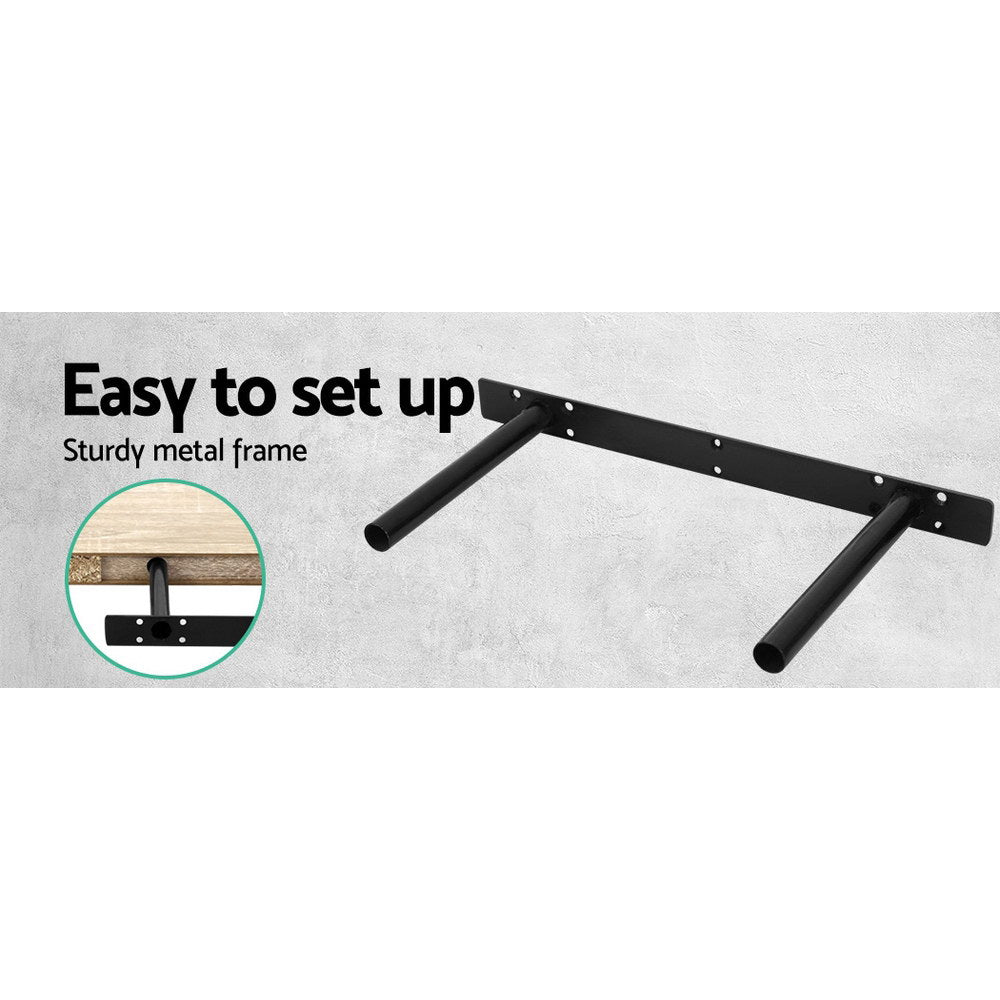 Artiss 3pcs Wall Floating Shelf Set DIY Mount Storage Book Display Rack Oak-Furniture > Office - Peroz Australia - Image - 6