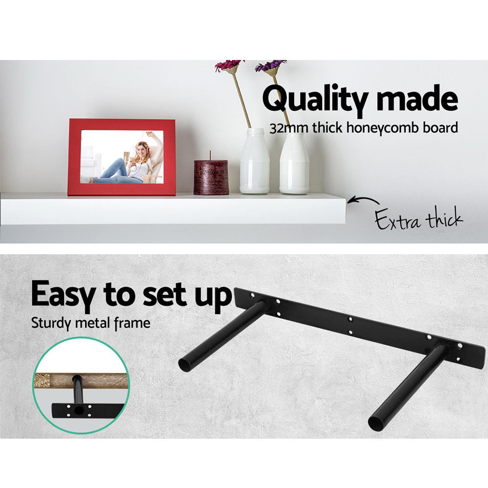 Artiss 3 Piece Floating Wall Shelves - White-Home & Garden > Storage - Peroz Australia - Image - 5