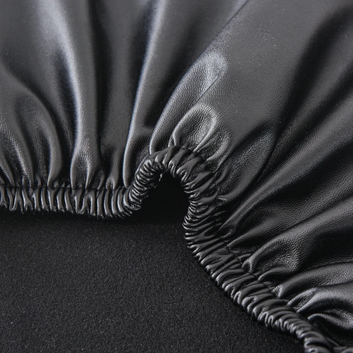 Anyhoux Barstool Cushion Cover Black Elastic Bands Slipcover for Swivel Chair Barstool Washable PU Leather Cushion Cover-Chair Cover-PEROZ Accessories