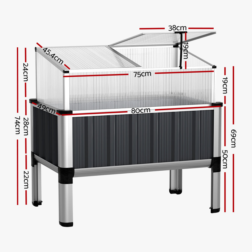 Greenfingers Raised Garden Bed Cold Frame Greenhouse Cover Planter 80x49x74c-Home & Garden > Garden Beds-PEROZ Accessories