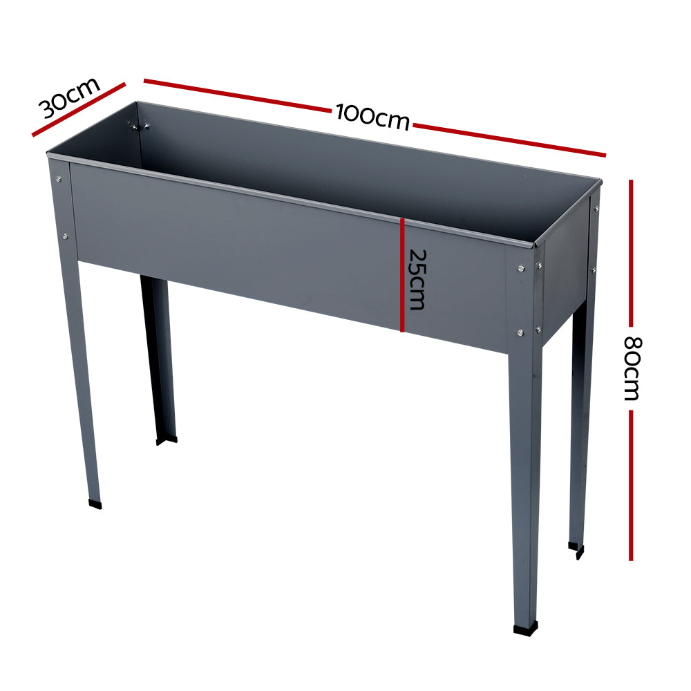 Greenfingers Garden Bed 100X80X30CM Galvanised Steel Raised Planter Standing Box-Home & Garden > Garden Beds-PEROZ Accessories