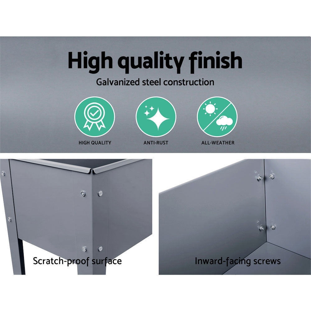 Greenfingers Garden Bed 100X80X30CM Galvanised Steel Raised Planter Standing Box-Home & Garden > Garden Beds-PEROZ Accessories