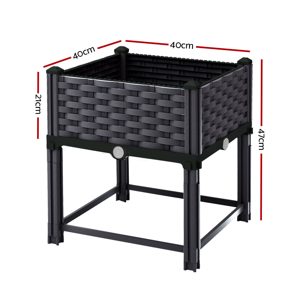 Greenfingers Garden Bed PP Raised Planter Flower Vegetable Outdoor 40x40x23cm-Home & Garden > Garden Beds-PEROZ Accessories