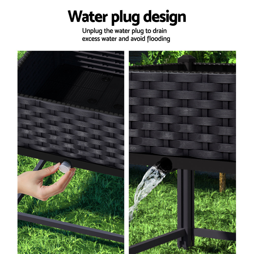 Greenfingers Garden Bed PP Raised Planter Flower Vegetable Outdoor 40x40x23cm-Home & Garden > Garden Beds-PEROZ Accessories