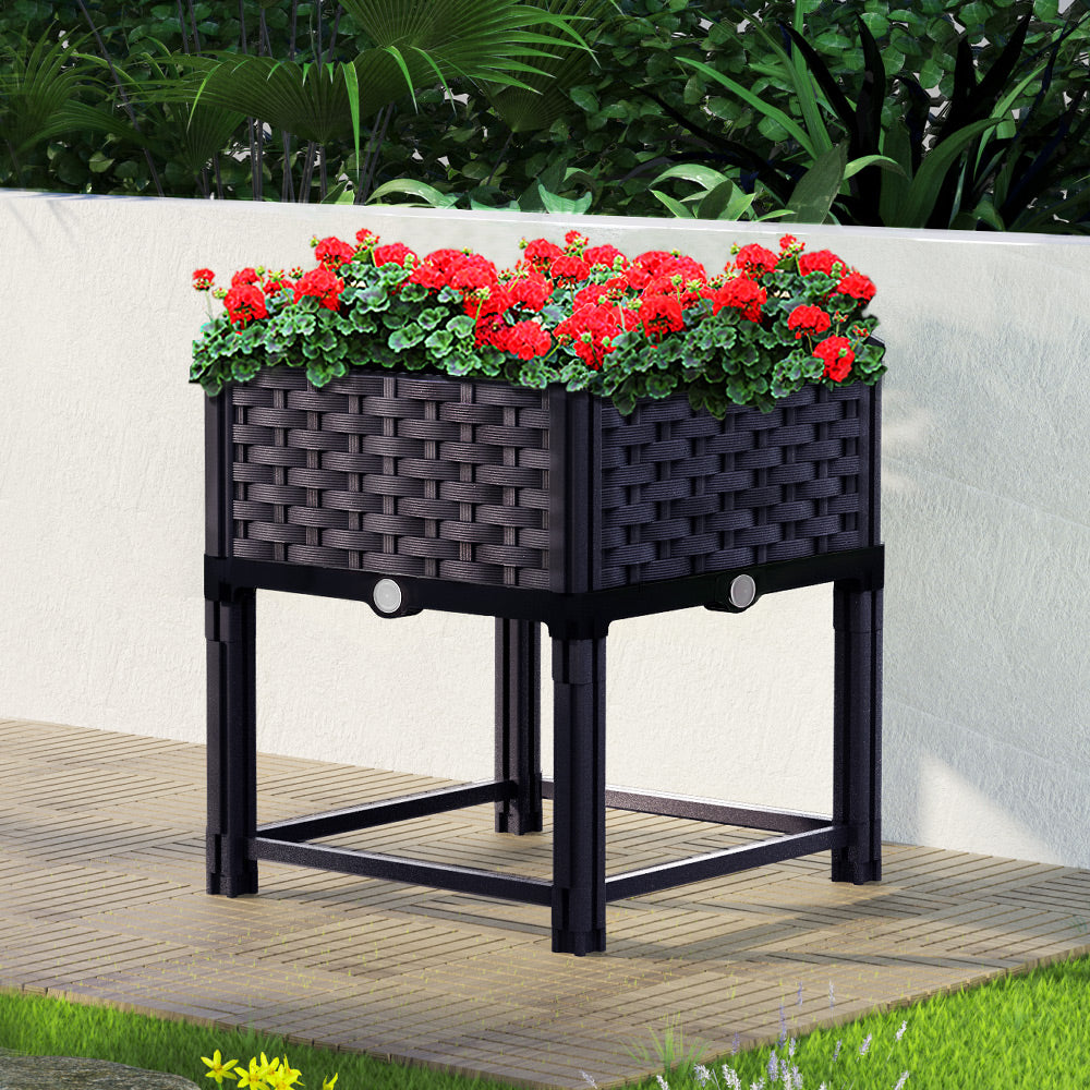 Greenfingers Garden Bed PP Raised Planter Flower Vegetable Outdoor 40x40x23cm-Home & Garden > Garden Beds-PEROZ Accessories