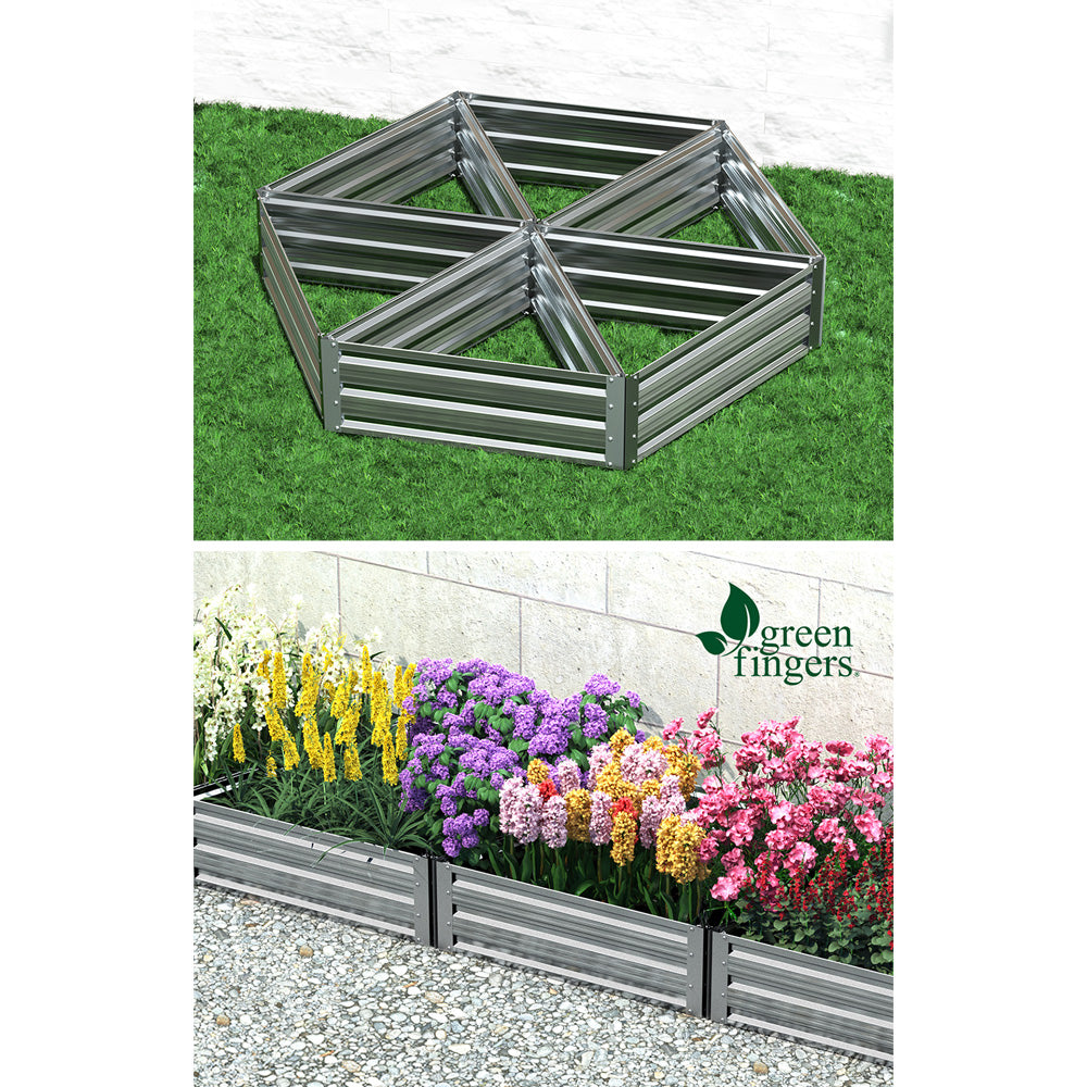 Greenfingers Garden Bed Galvanised Steel Raised Planter Vegetable 86x86x30cm-Home & Garden > Garden Beds-PEROZ Accessories
