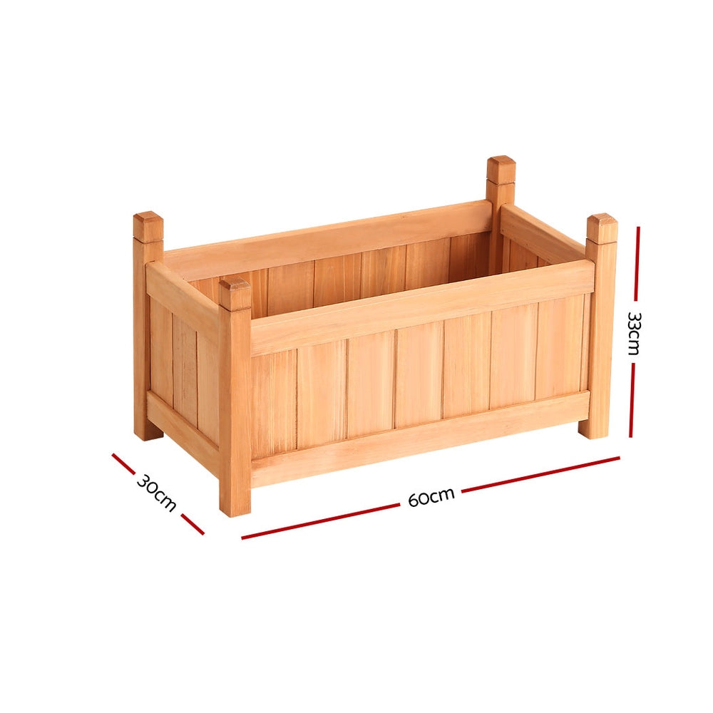 Greenfingers Garden Bed Raised Wooden Planter Box Vegetables 60x30x33cm-Home & Garden > Garden Beds-PEROZ Accessories